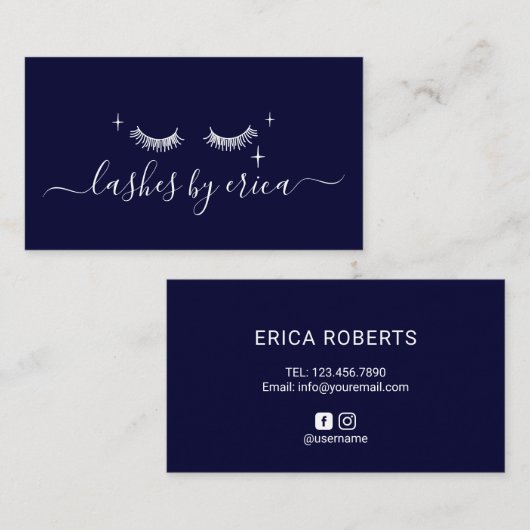 Carte De Visite Cute Eyelash Extensions Lashes Maquillage Artiste  (Devant / Derrière)