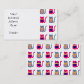 Carte De Visite Cute Fat Kitty Chats Rose Melon Bleu Cadeaux uniqu (Devant / Derrière)