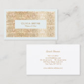 Carte De Visite Cute FAUX Gold Sequing Maquillage et cheveux (Devant / Derrière)