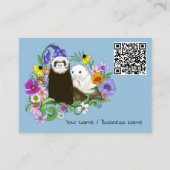 Carte De Visite Cute Ferrets Floral (Devant)