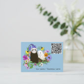 Carte De Visite Cute Ferrets Floral (Debout devant)