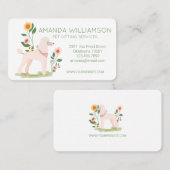 Carte De Visite Cute Floral Animaux Coupés Poodé Chien Services de (Devant / Derrière)