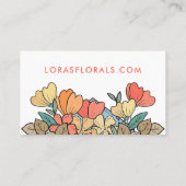 Carte De Visite Cute Floral Designer fleuriste (Dos)