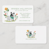 Carte De Visite Cute Floral Français Bulldog Services de soins pou (Devant / Derrière)