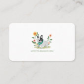 Carte De Visite Cute Floral Français Bulldog Services de soins pou (Dos)