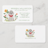 Carte De Visite Cute Floral Maltese Poodé Chien Services de soins  (Devant / Derrière)