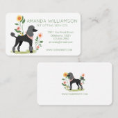 Carte De Visite Cute Floral Montrer Clip Poodé Chien Services de s (Devant / Derrière)