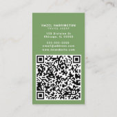 Carte De Visite Cute Floral personnalisé QR Code scanner Whimsable (Dos)