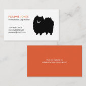 Carte De Visite Cute Fluffy Black Pomeranien Dessin (Devant / Derrière)