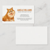 Carte De Visite Cute Fluffy Dog Panting et sourire (Devant / Derrière)