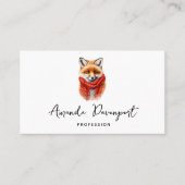 Carte De Visite Cute Fox in a Red Scarf Autumn Image (Devant)