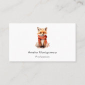 Carte De Visite Cute Fox Pup in a Red Scarf (Devant)