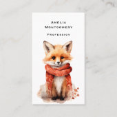 Carte De Visite Cute Fox Pup in a Red Scarf (Devant)
