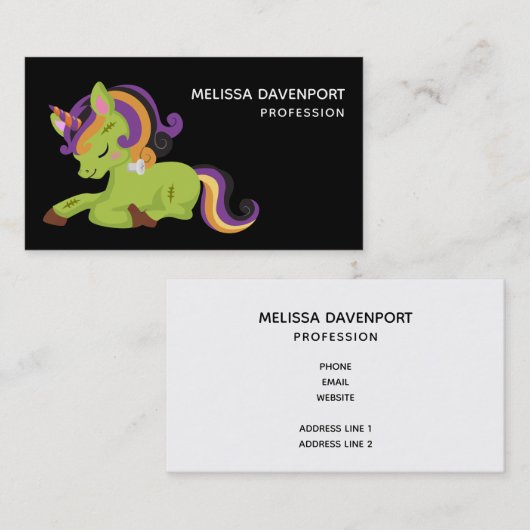 Carte De Visite Cute Frankenstein (Devant / Derrière)