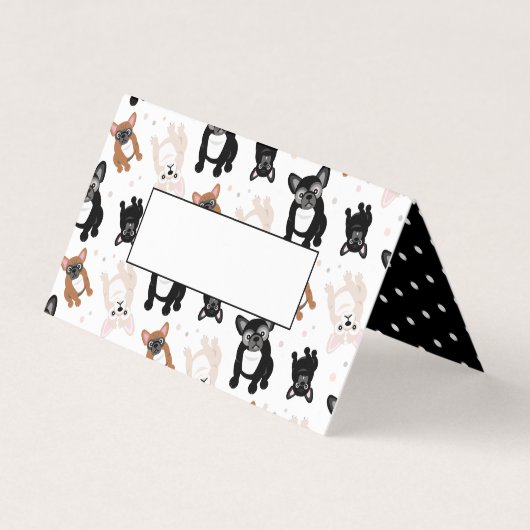 Carte De Visite Cute French Bulldog Table Cadre (Devant)