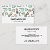 Carte De Visite Cute Fruit Motif Summery Thème (Devant / Derrière)