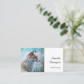 Carte De Visite Cute Furry Fox sur Blue Grunge Arrière - plan (Debout devant)