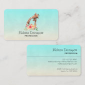 Carte De Visite Cute Giraffe Aquarelle Maman & Bébé (Devant / Derrière)