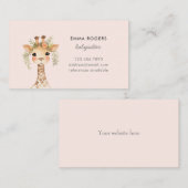 Carte De Visite Cute GIraffe Babysitter Garderie (Devant / Derrière)