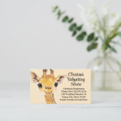 Carte De Visite Cute Giraffe Babysitter Nanny Service de garde d'e (Debout devant)