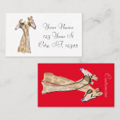 Carte De Visite Cute Giraffe Couple Thunder_Cove (Devant / Derrière)