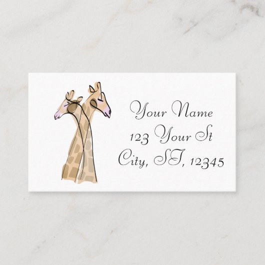 Carte De Visite Cute Giraffe Couple Thunder_Cove (Devant)