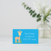 Carte De Visite Cute Giraffe Munching Thunder_Cove (Debout devant)