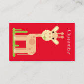 Carte De Visite Cute Giraffe Munching Thunder_Cove (Dos)