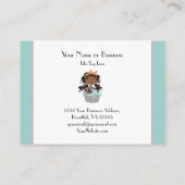 Carte De Visite Cute Girl and Dog Bath Pet Grooming (Dos)