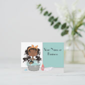 Carte De Visite Cute Girl and Dog Bath Pet Grooming (Debout devant)