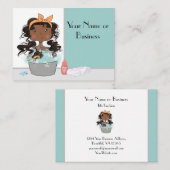 Carte De Visite Cute Girl and Dog Bath Pet Grooming (Devant / Derrière)