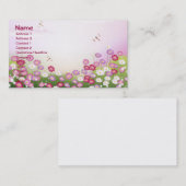 Carte De Visite Cute Girl Floral Fashion Fine (Devant / Derrière)