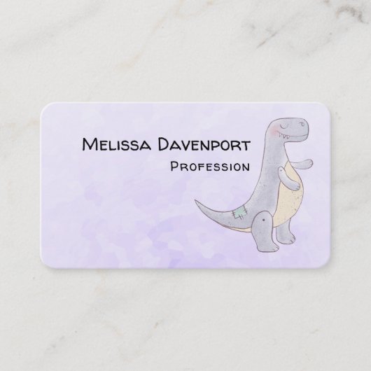 Carte De Visite Cute Gray Tyrannosaure Rex Dinosaur Toy (Devant)