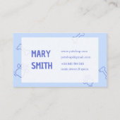 Carte De Visite Cute Hamster Pet Shop Thème Bleu (Dos)