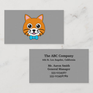 Carte De Visite Cute Happy Ginger Cat avec Papillon Personnalise