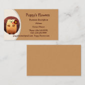 Carte De Visite Cute Hérisson Animal Flower Plantes (Devant / Derrière)