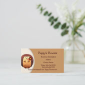 Carte De Visite Cute Hérisson Animal Flower Plantes (Debout devant)