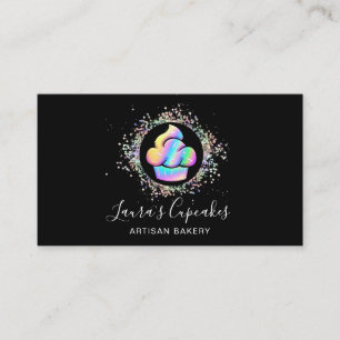Carte De Visite Cute Holographique Cupcake Bakou Chef Cake