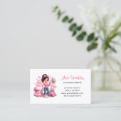Carte De Visite Cute House Cleaning Service Maid Sparkle (Debout devant)