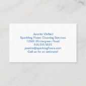 Carte De Visite Cute House Cleaning Services de femme de chambre b (Dos)