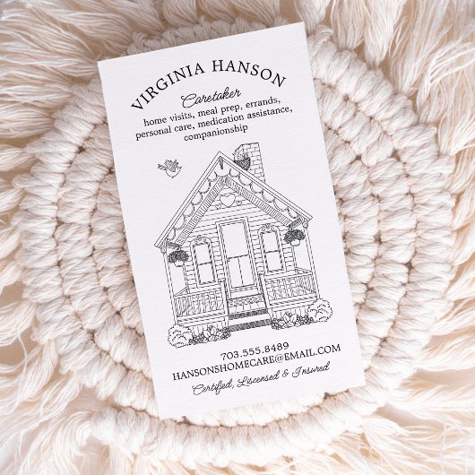 Carte De Visite Cute House One Side Caregiver