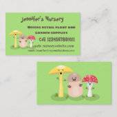 Carte De Visite Cute kawaii champignon champignon toadstool (Devant / Derrière)
