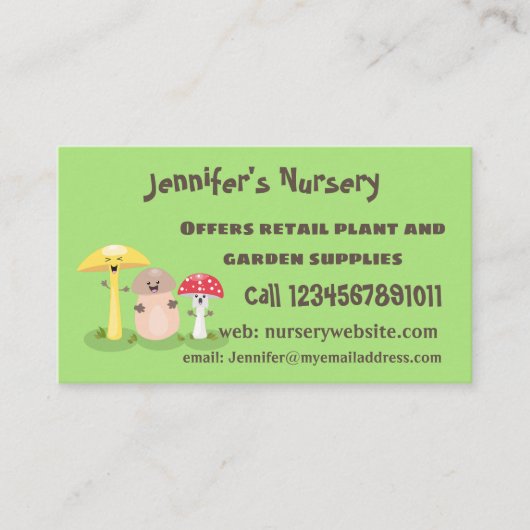 Carte De Visite Cute kawaii champignon champignon toadstool (Devant)