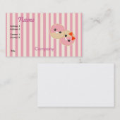 Carte De Visite Cute Kawaii Cookies Pink Frosted (Devant / Derrière)