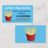 Carte De Visite Cute kawaii frites fast food dessin animé (Devant / Derrière)