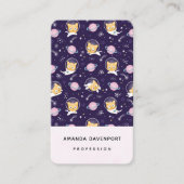 Carte De Visite Cute Kitty Chat Astronauts Motif (Devant)