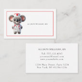 Carte De Visite Cute Koala infirmière de l'ours avec stéthoscope r (Devant / Derrière)