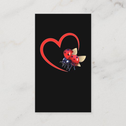 Carte De Visite Cute Ladybeetle Coeur Ladybug (Devant)