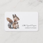 Carte De Visite Cute Little Squirrel Daycare Business Card (Devant)