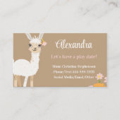 Carte De Visite Cute Llama Kids Childrens Animal Calling Play Date (Devant)